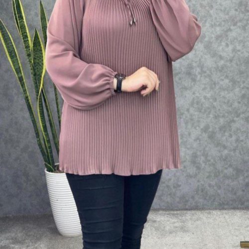 شومیز جلو پلیسه مدل سما کد 137377 - خرید شومیز زنانه عمده