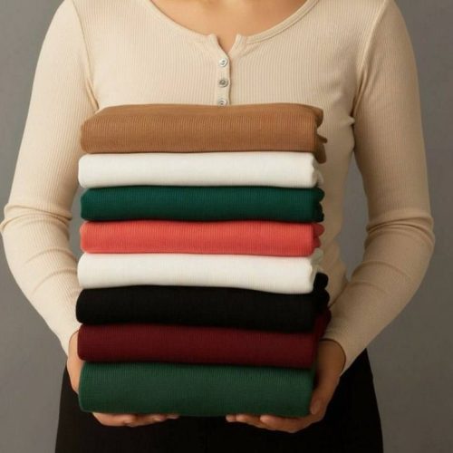 بلوز یقه 3دکمه کد 137529 - خرید بلوز تک زنانه عمده