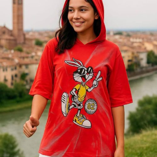 بلوز کلاهدار خرگوش کد 137546 - خرید بلوز تک زنانه عمده