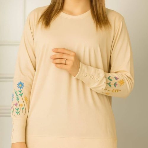 بلوز آستین بلند چاپ گل کد 137794 - خرید بلوز تک زنانه عمده