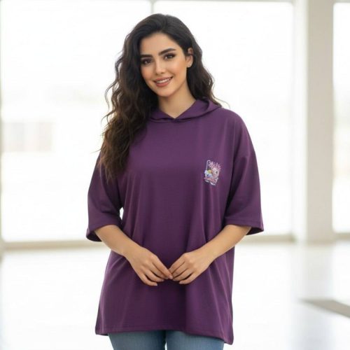 باکسی کلاهدار الو کد 137829 - خرید تاپ و تیشرت زنانه عمده