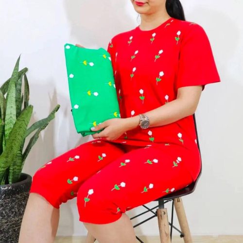 خرید عمده ست تیشرت شلوار گل - ست تیشرت شلوار زنانه عمده