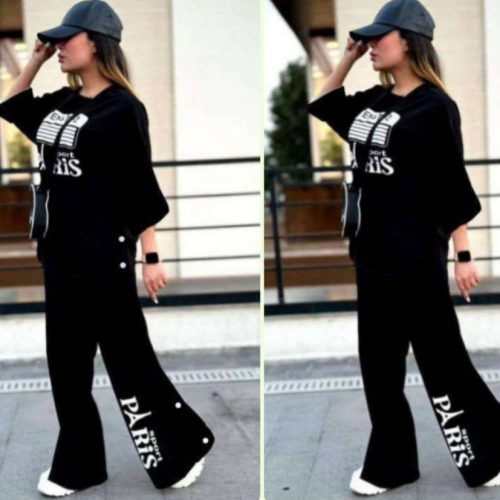خرید عمده ست تیشرت شلوار پاریس - ست تیشرت شلوار زنانه عمده
