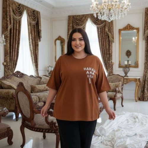 فروش عمده تیشرت باکسی پنبه کد 131640
