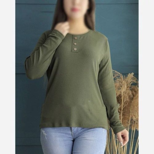 فروش عمده بلوز آستین بلند یقه سه دگمه کد 132601