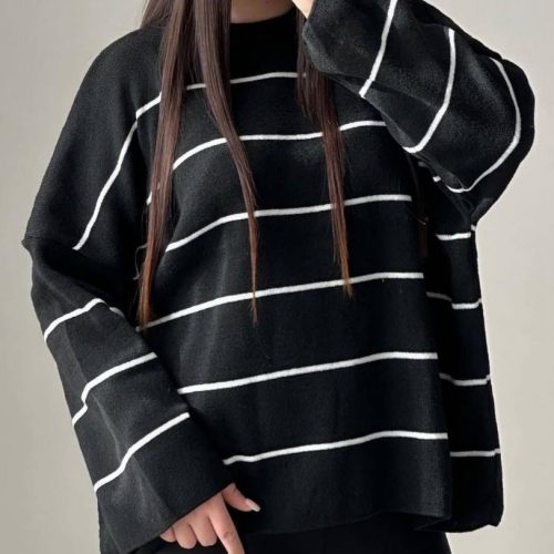 بلوز لش راه راه پینترسی کد 133402