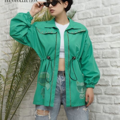 مانتو جلو زیپ کمر گن کد 134134 - خرید مانتو زنانه عمده