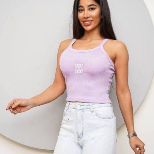 تاپ 2بند کبریتی چاپی کد 135803 - خرید تاپ و تیشرت زنانه عمده