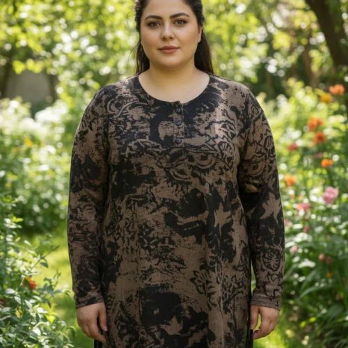 تونیک جلو دگمه سنتی کد 136182 - خرید تونیک زنانه عمده