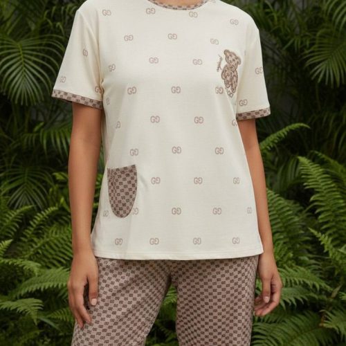 ست تیشرت شلوار برجسته کد 137467 - خرید ست تیشرت شلوار زنانه عمده