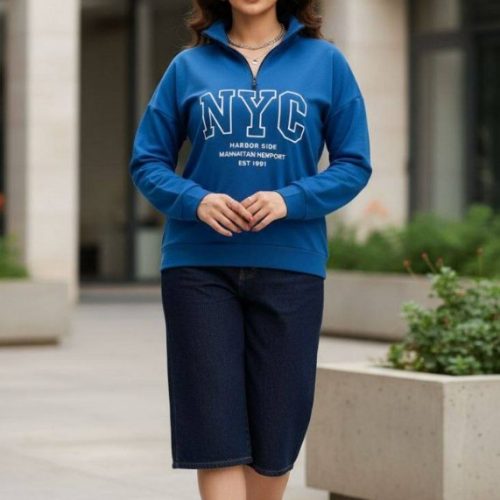 دورس نیم زیپ کد 138820 - خرید کاپشن و هودی زنانه عمده