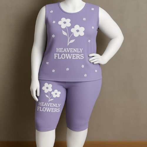 ست تاپ و شلوارک جلو چاپ گل کد 134484 - خرید ست تاب شلوارک زنانه عمده