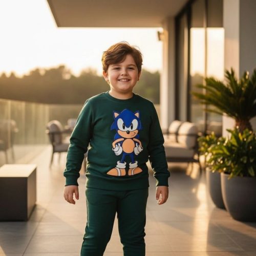 بلوز شلوار سونیک کد 135388 - خرید ست بلوز شلوار پسرانه عمده