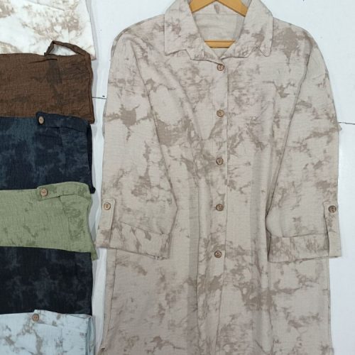 مانتو یقه دکمه جلو باز کد 133405