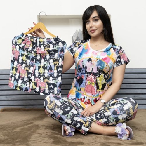 فروش عمده ست ۳ تیکه زنانه در طرح های مختلف - ست تیشرت شلوار زنانه عمده