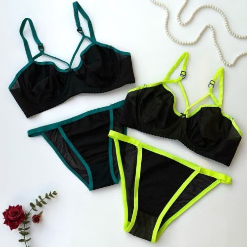 ست فنردار شاین دار کد 134201 - خرید شورت و سوتین زنانه عمده