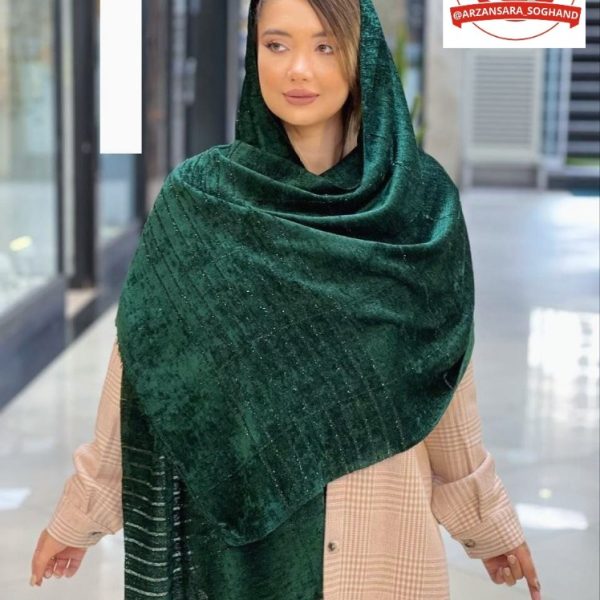شال مخمل حاشیه لمه