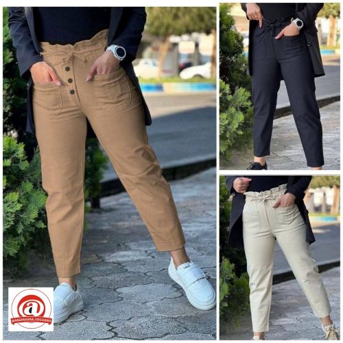 خرید عمده شلوار کمرهویجی دو جیب جلو
