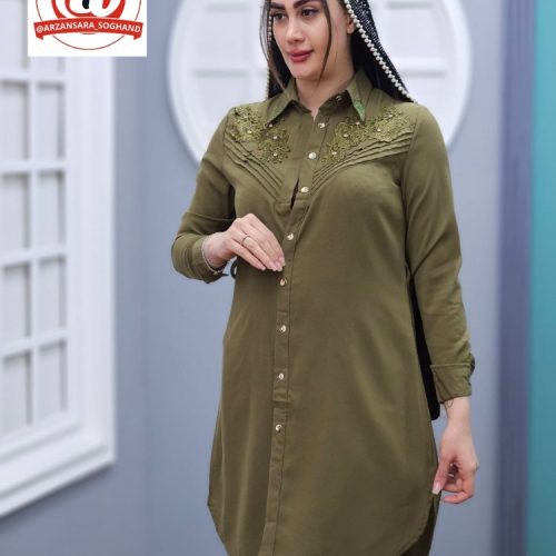 خرید عمده تونیک مانتویی گیپوردار - مانتو زنانه عمده