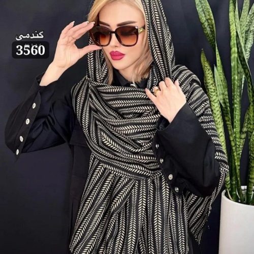 فروش عمده شال سیااسکارف مشکی نسکافه ای - شال و روسری زنانه عمده