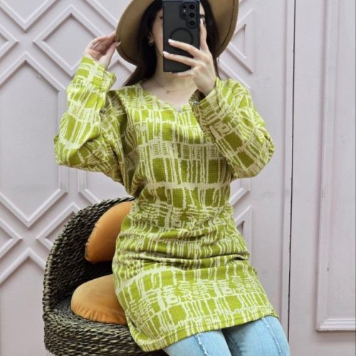 تونیک پاییزه منقوله دار کد 134438 - خرید تونیک زنانه عمده