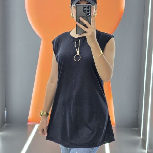 زیرسارافون یقه نیم زیپ کد 135406 - خرید تاپ و تیشرت زنانه عمده