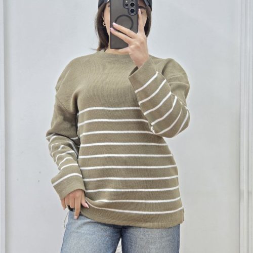 بافت راه راه کد 137917 - خرید بلوز تک زنانه عمده