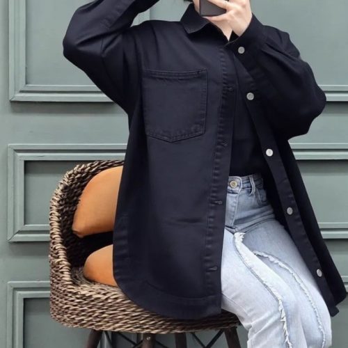 مانتو جین زنانه کد 138407 - خرید مانتو زنانه عمده