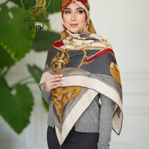 خرید عمده روسری نخی نیلا پاییزه دست دوز اعلاء