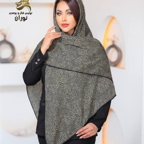 روسری نخی سیا اسکارف دست دوز اعلاء