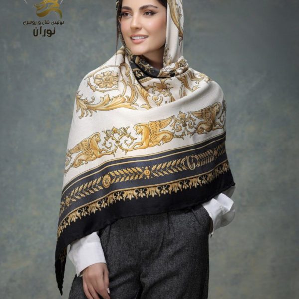 روسری نخی نیلا پاییزه دست دوز اعلاء