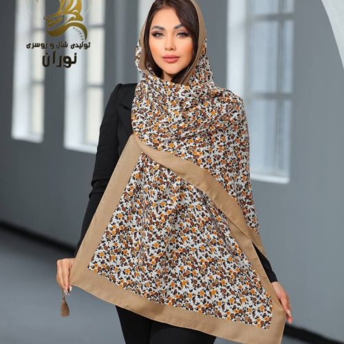 خرید عمده شال نخی سیا اسکارف منگوله دار اعلاء