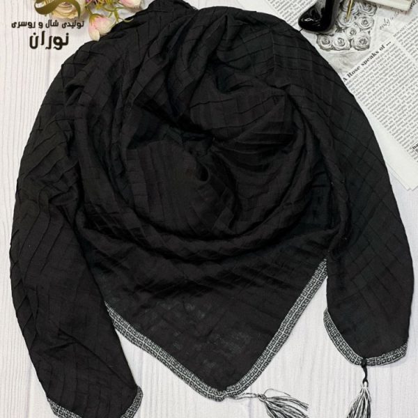 خرید عمده روسری نخی پلیسه مربعی اعلاء