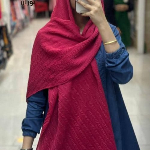 شال نخی پلیسه گندمی ساده اعلاء