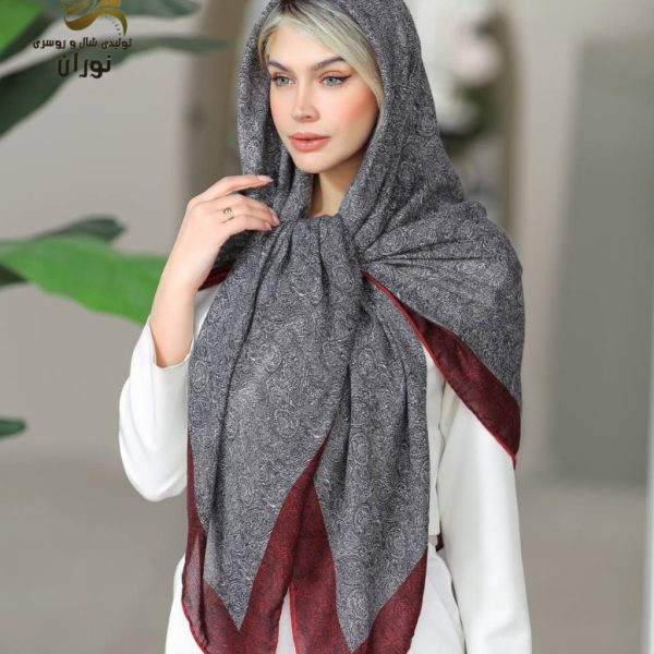 خرید عمده روسری نخی پاییزه دست دوز اعلاء