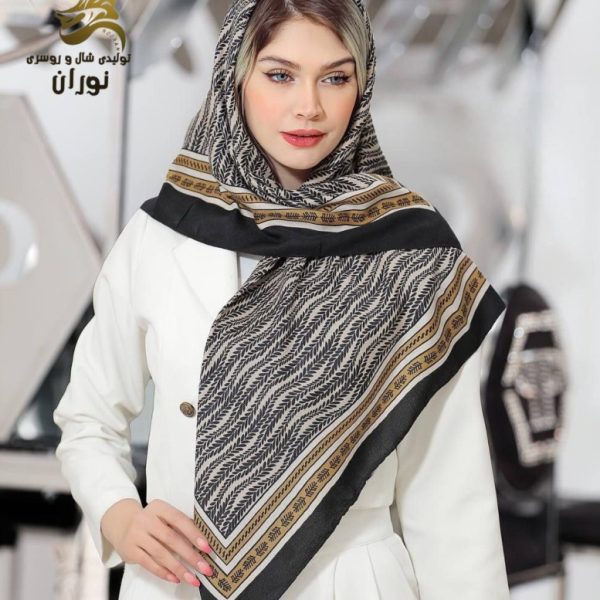 روسری کرپ نخ سیا اسکارف اعلاء