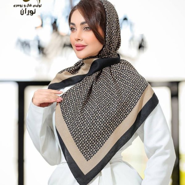 روسری کرپ نخ سیا اسکارف اعلاء