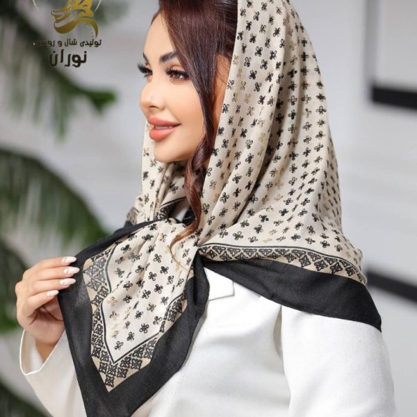 روسری کرپ نخ سیا اسکارف اعلاء