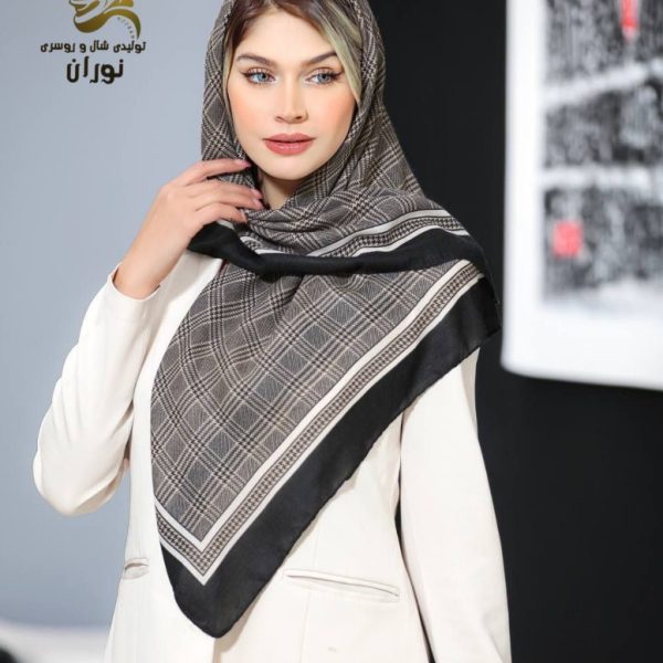 روسری کرپ نخ سیا اسکارف اعلاء