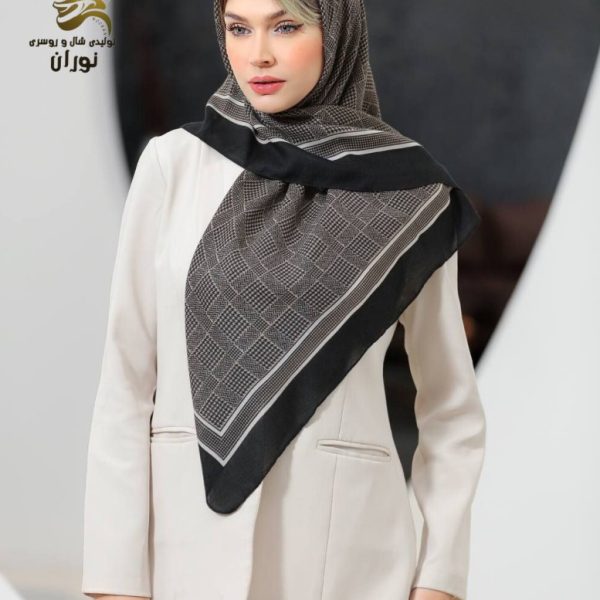 روسری کرپ نخ سیا اسکارف اعلاء