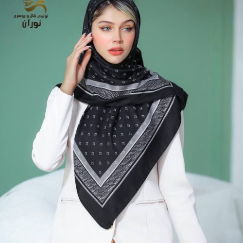 خرید عمده روسری کرپ نخ سیا اسکارف اعلاء