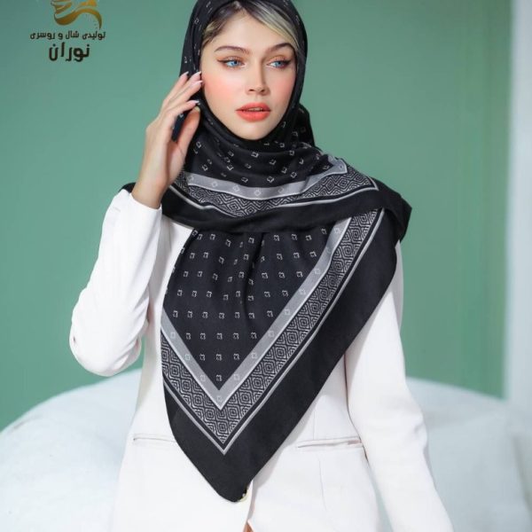 خرید عمده روسری کرپ نخ سیا اسکارف اعلاء