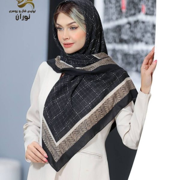 خرید عمده روسری کرپ نخ سیا اسکارف اعلاء