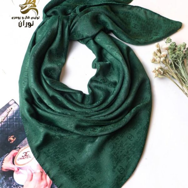 خرید عمده روسری ژاکارد دوردوخت طرح پتینه chanel اعلاء