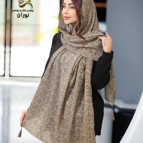 خرید عمده شال نخی سیا اسکارف منگوله دار اعلاء