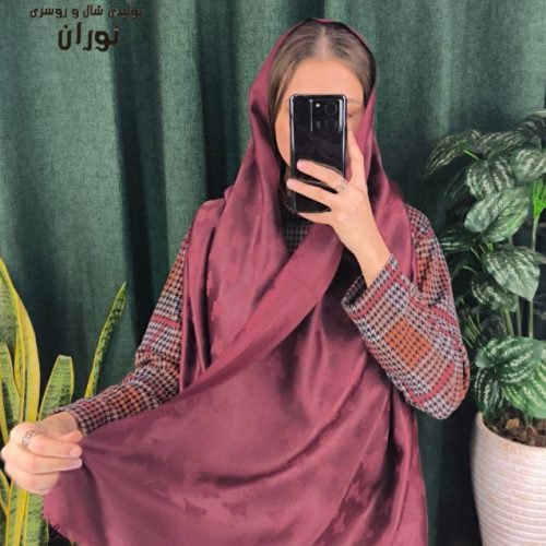 خرید عمده شال ژاکارد زرشکی چری اعلاء - شال و روسری زنانه عمده