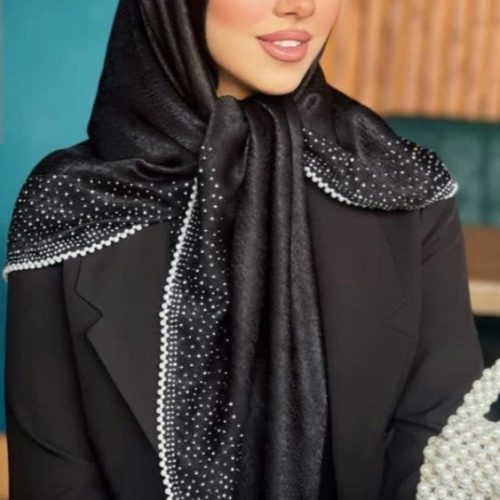 فروش عمده روسری مجلسی کوپرا نگین مروارید اعلاء - شال و روسری زنانه عمده