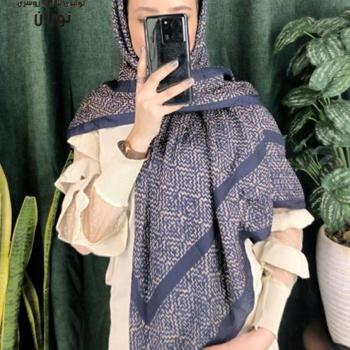 خرید عمده روسری نخی بهاره منگوله دار اعلاء - شال و روسری زنانه عمده