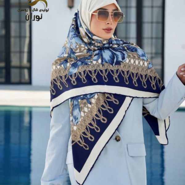 خرید عمده روسری ابریشم توییل دوردست دوز اعلاء - شال و روسری زنانه عمده