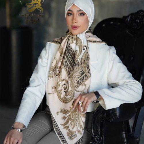 خرید عمده روسری ابریشم توییل دوردست دوز اعلاء - شال و روسری زنانه عمده